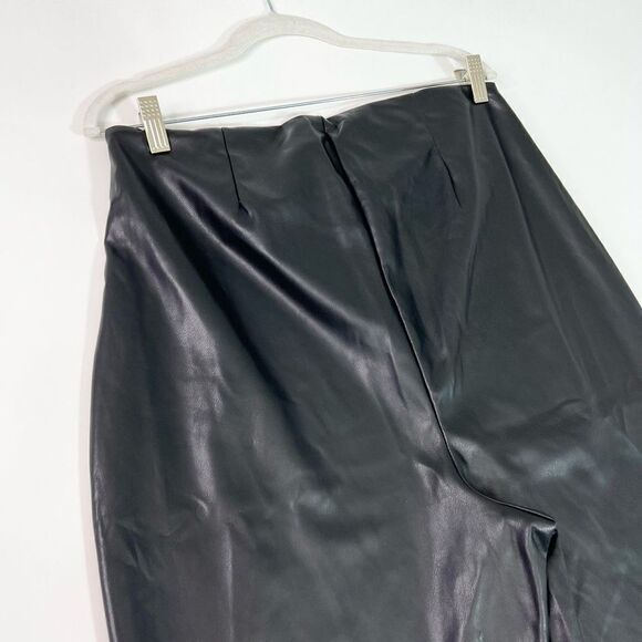 Fabletics Leggings Womens 1X Black Vegan High-Waisted Pebbled Leather Zip New - Picture 10 of 12